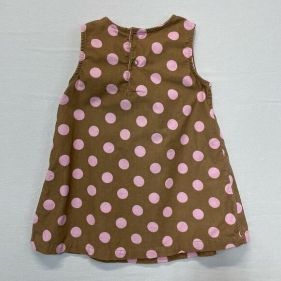 Carter’s Polka Dot Dress Brown Pink Corduroy Size 18 Months - Picture 5 of 7